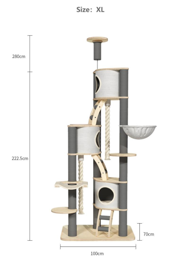 Solid wood Cat condo cat tree tower cat scratcher cat villa