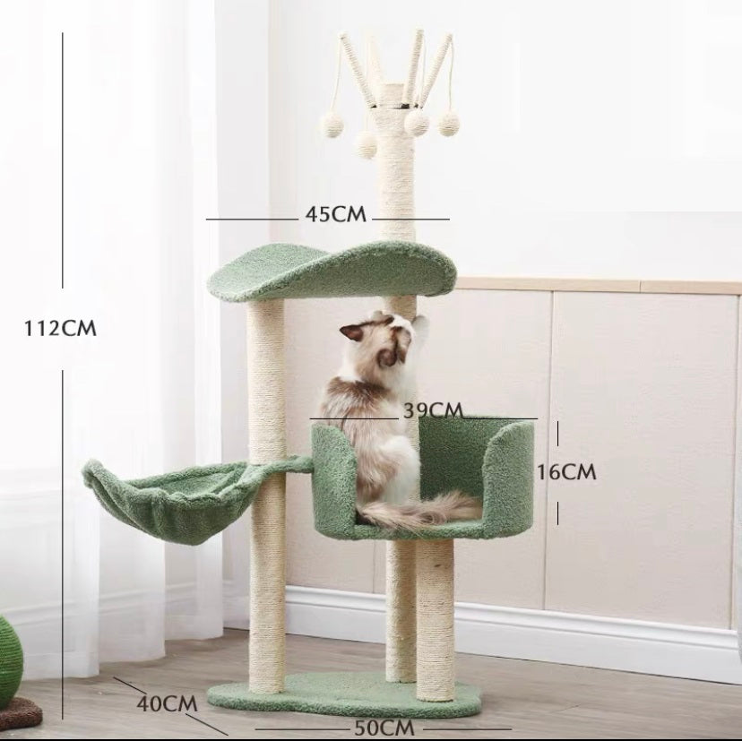 Green Cat Tree Condo Multi Level Play Toy