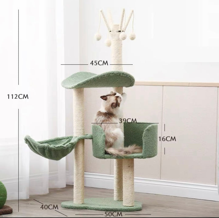 Green Cat Tree Condo Multi Level Play Toy
