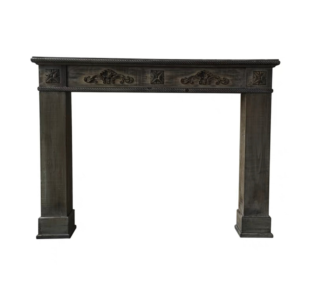 Antique Solid Wood Hallway Console & Mirror