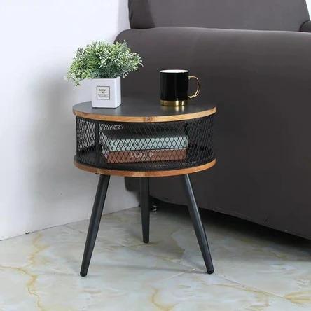 AMAYA Industrial Mesh Round Side Table
