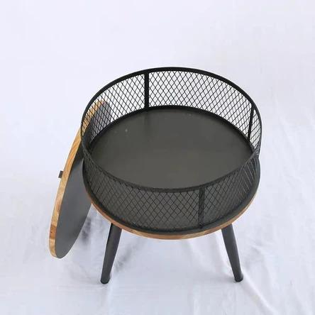 AMAYA Industrial Mesh Round Side Table