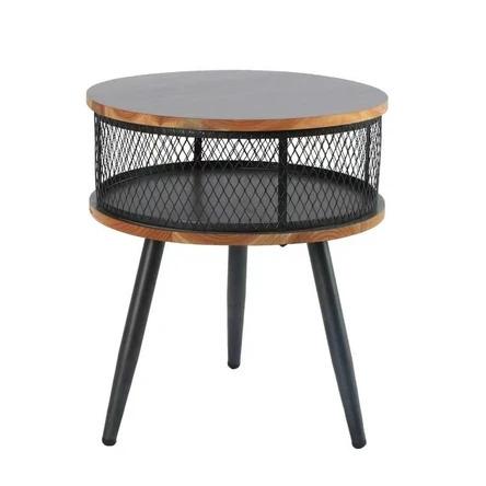 AMAYA Industrial Mesh Round Side Table
