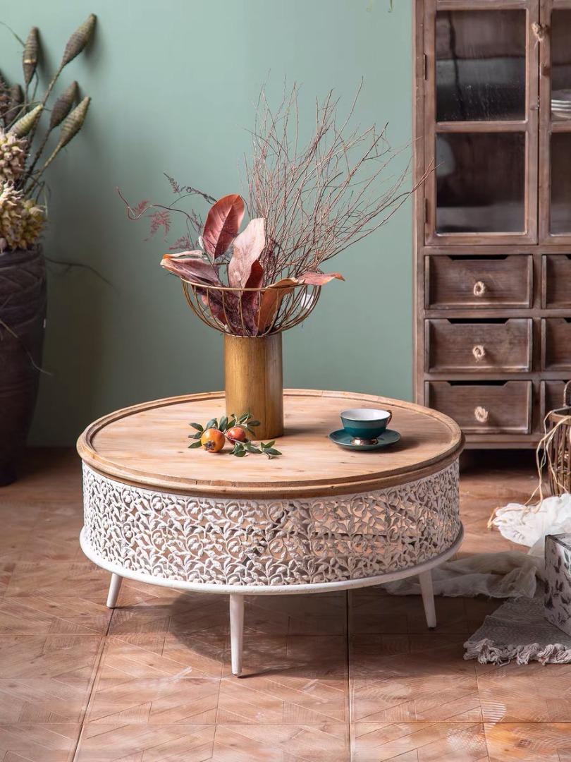 Carver Metal Drum Coffee Table