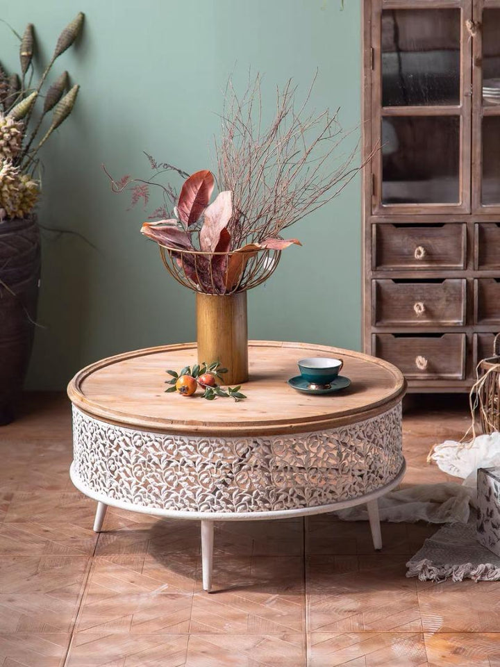 Carver Metal Drum Coffee Table