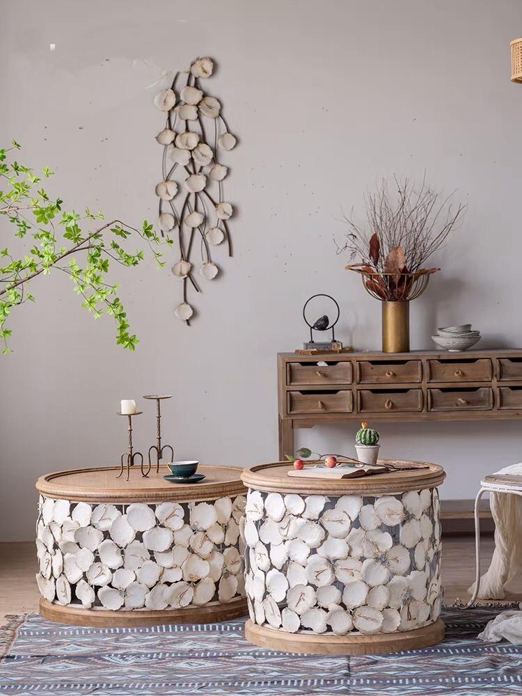 Carver Metal Drum Coffee Table