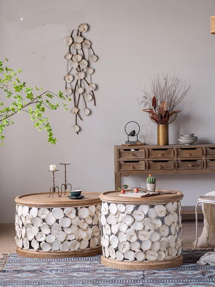 Carver Metal Drum Coffee Table