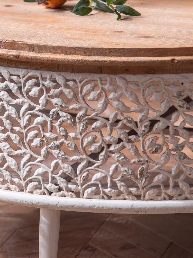 Carver Metal Drum Coffee Table