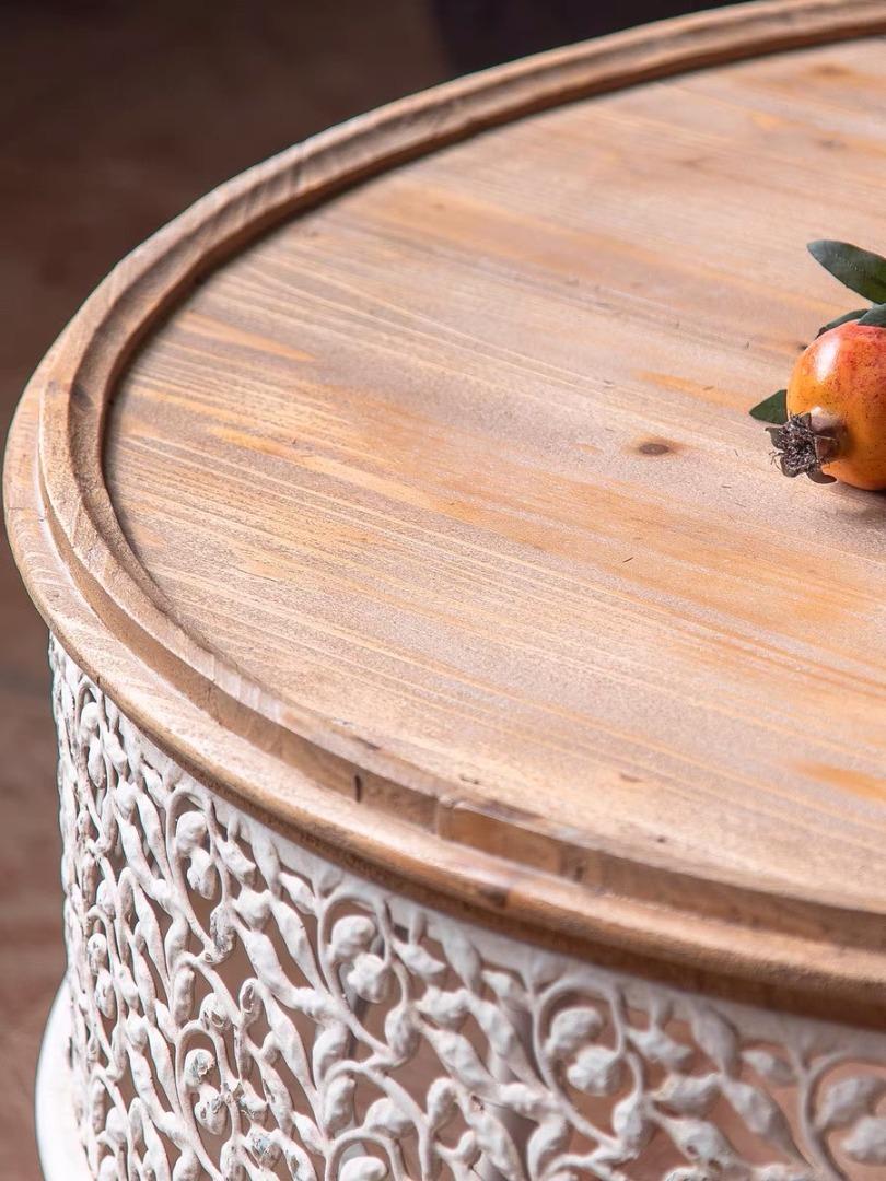 Carver Metal Drum Coffee Table