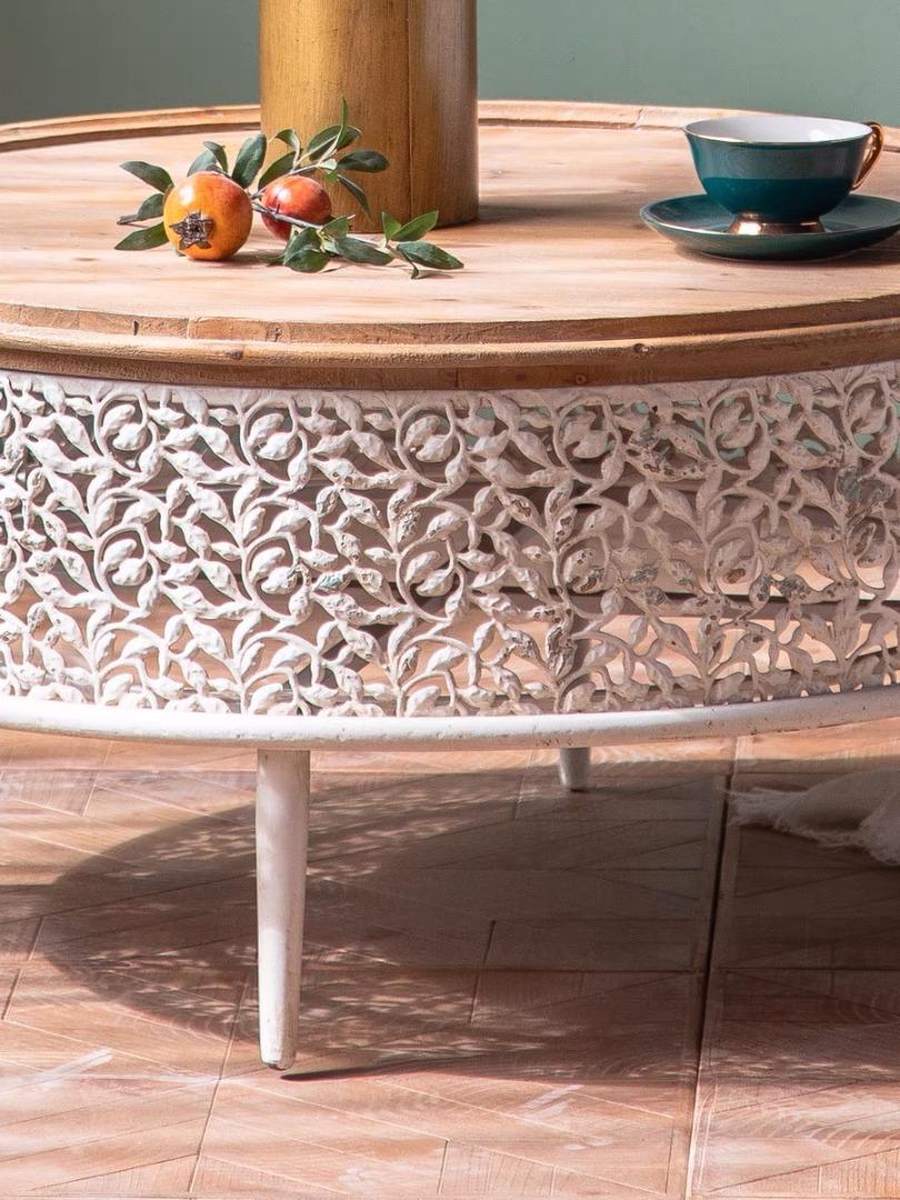 Carver Metal Drum Coffee Table