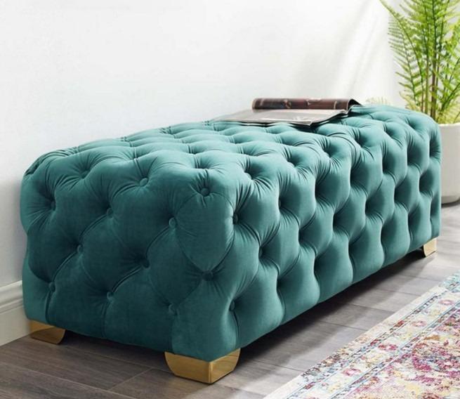 ELISE _ Velvet Tufted Ottoman Bench