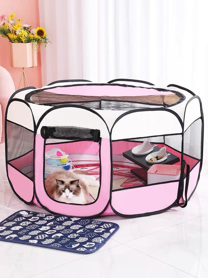 Pink Cat Kitten Playroom Pet Tent Collapsible Foldable