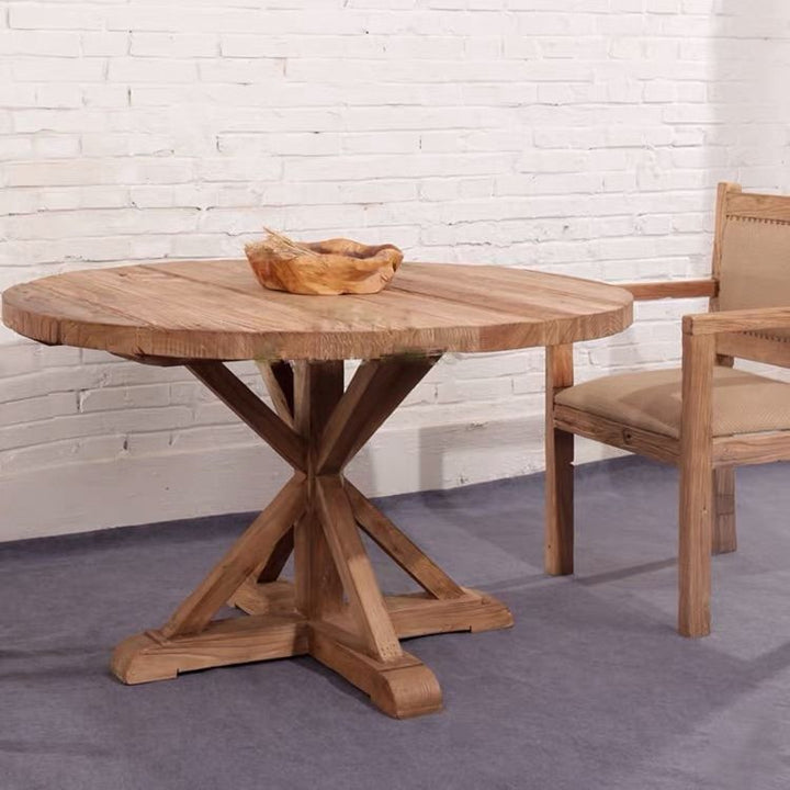 Rustic Pedestal Dining Table