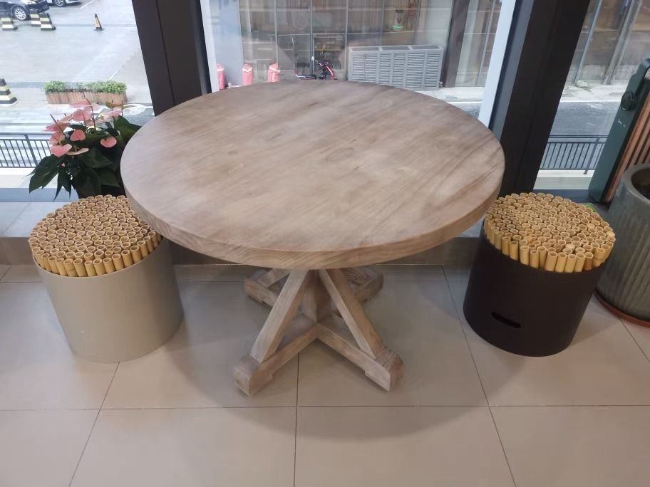 Rustic Pedestal Dining Table