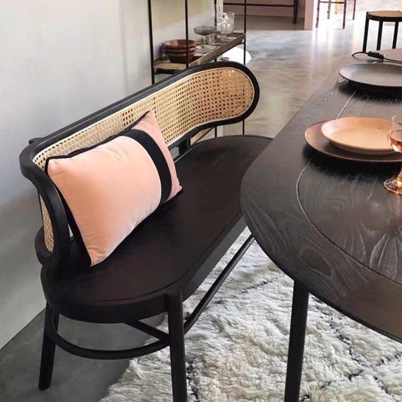 Solid Wood Bamboo Mesh Bench