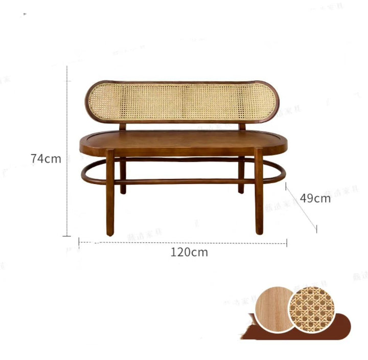 Solid Wood Bamboo Mesh Bench