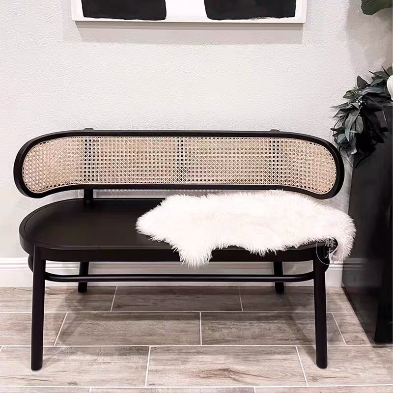 Solid Wood Bamboo Mesh Bench