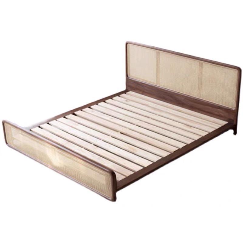 Solid Wood Mesh Double Bed Frame