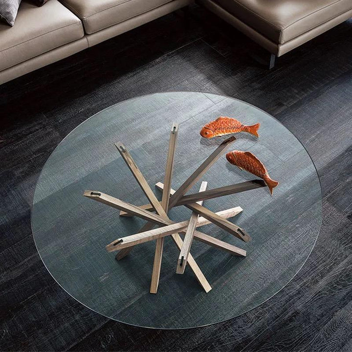 Wooden Cross Legs Coffee Table