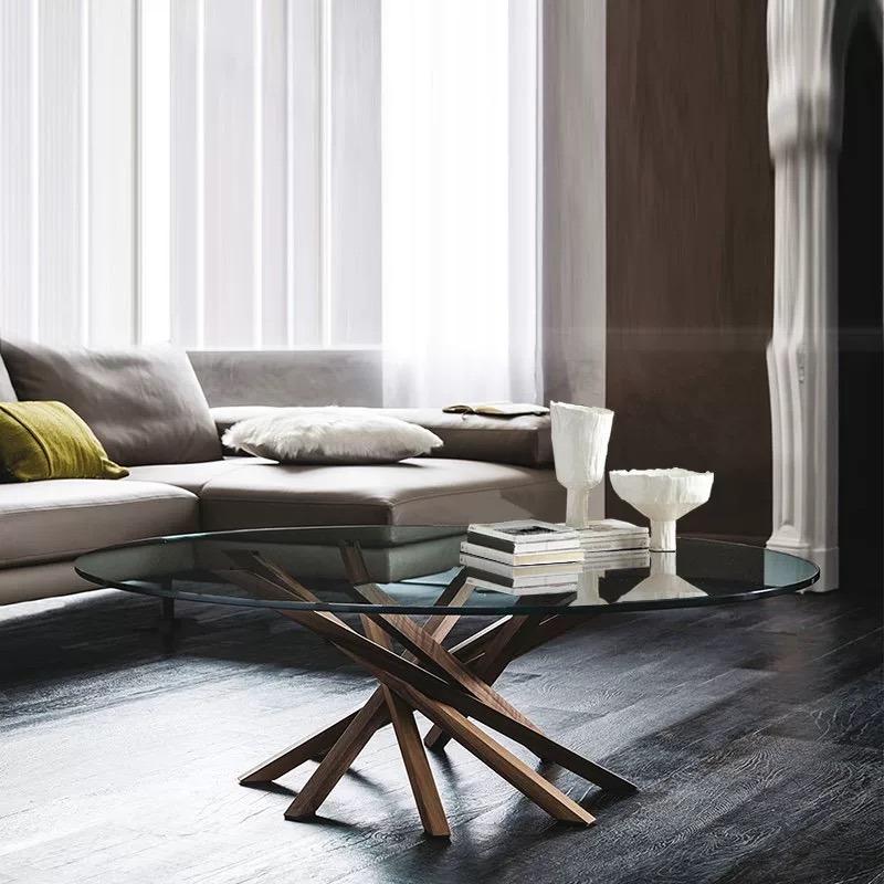 Wooden Cross Legs Coffee Table