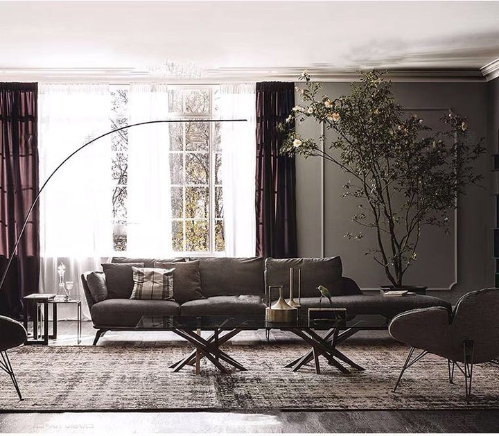 Wooden Walnut Cross Legs Coffee Table