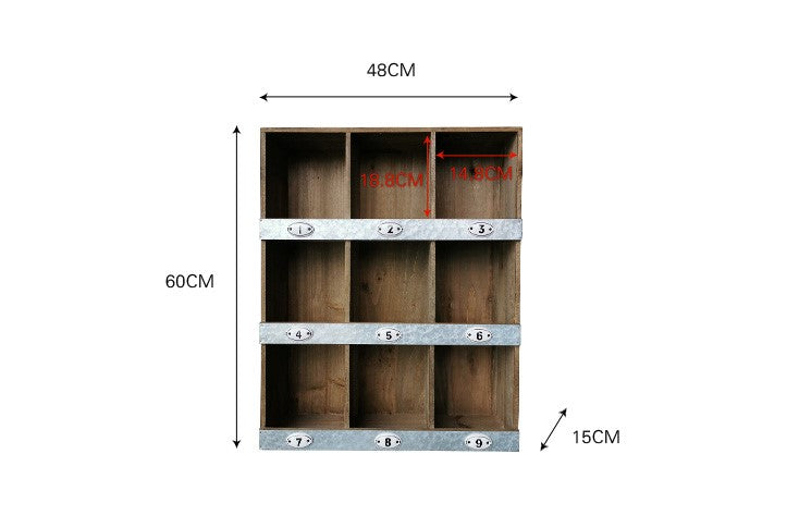 Solid wood vintage plaid rack hand office cup and saucer shelving Grocery storage cabinet