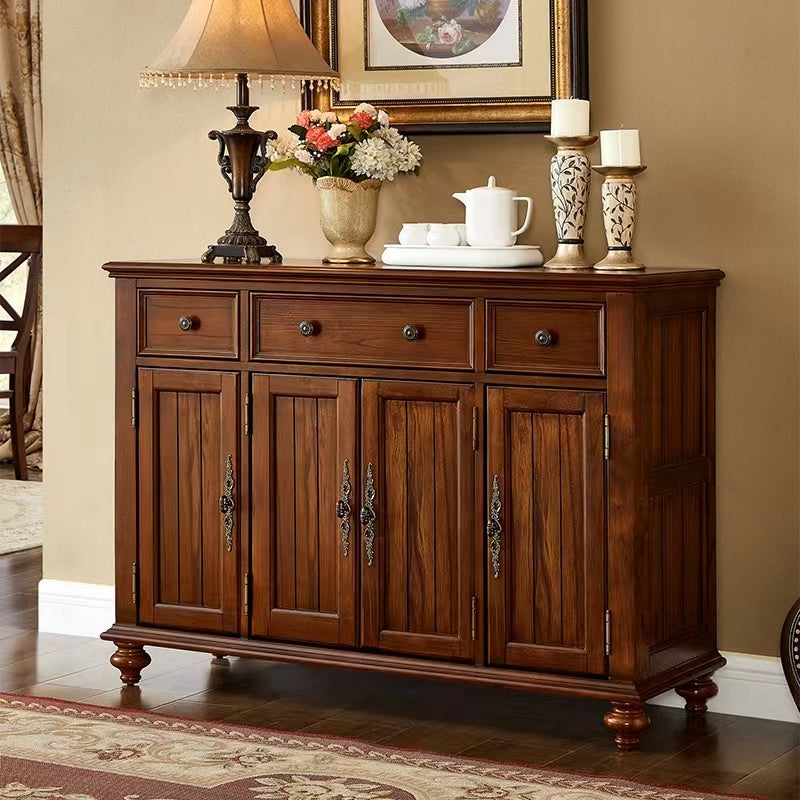 Mateo American Vintage Solid Wood Buffet Sideboard 4 doors 3 drawers