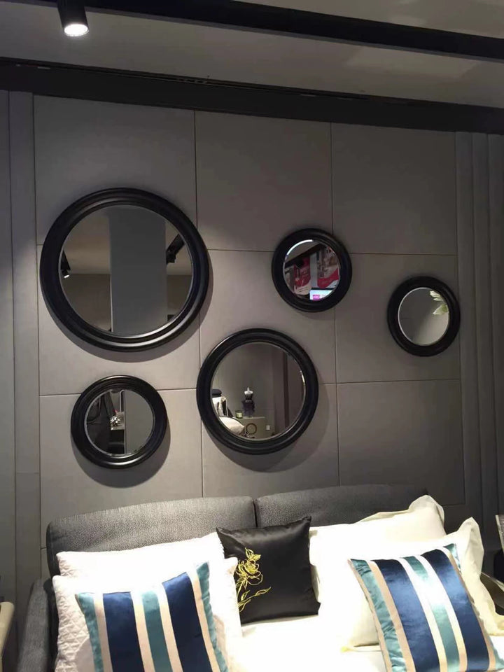 Nordic Vintage Round Wall Hanging Mirror