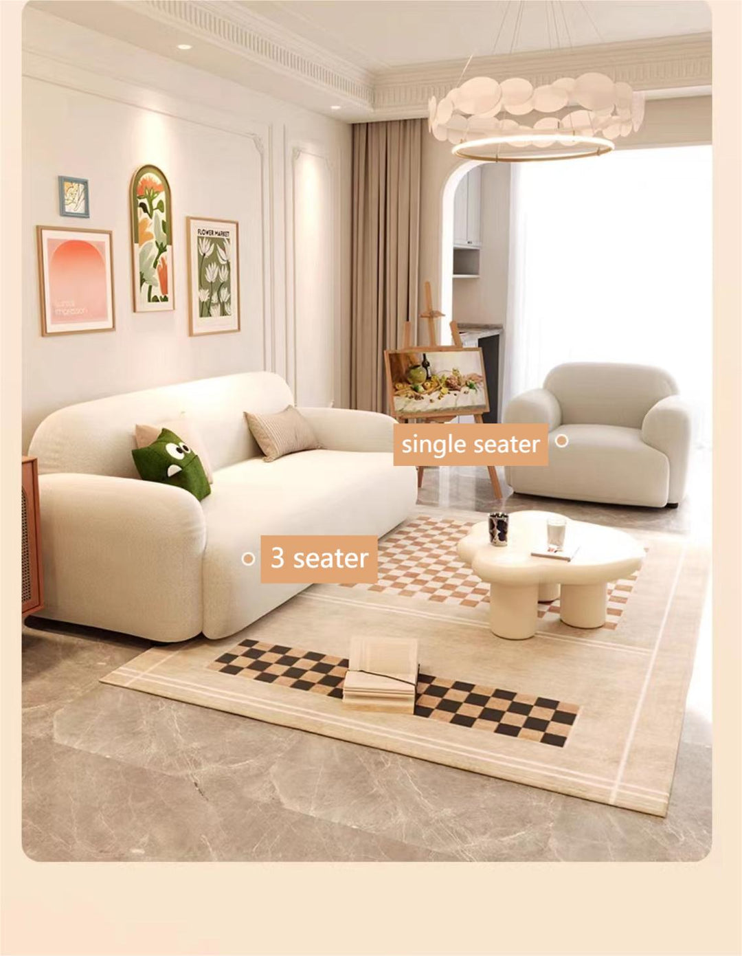 Modern Boucle Sofa
