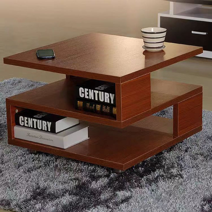 Geometric Wooden Side Table