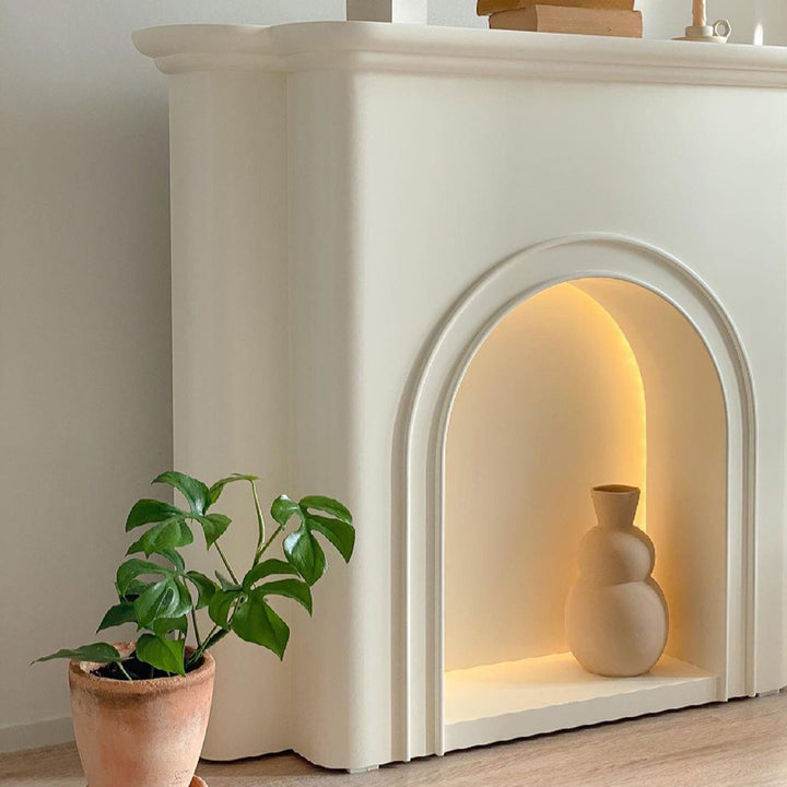 French Style Fireplace Decorative Cabinet arched porch cabinet with light