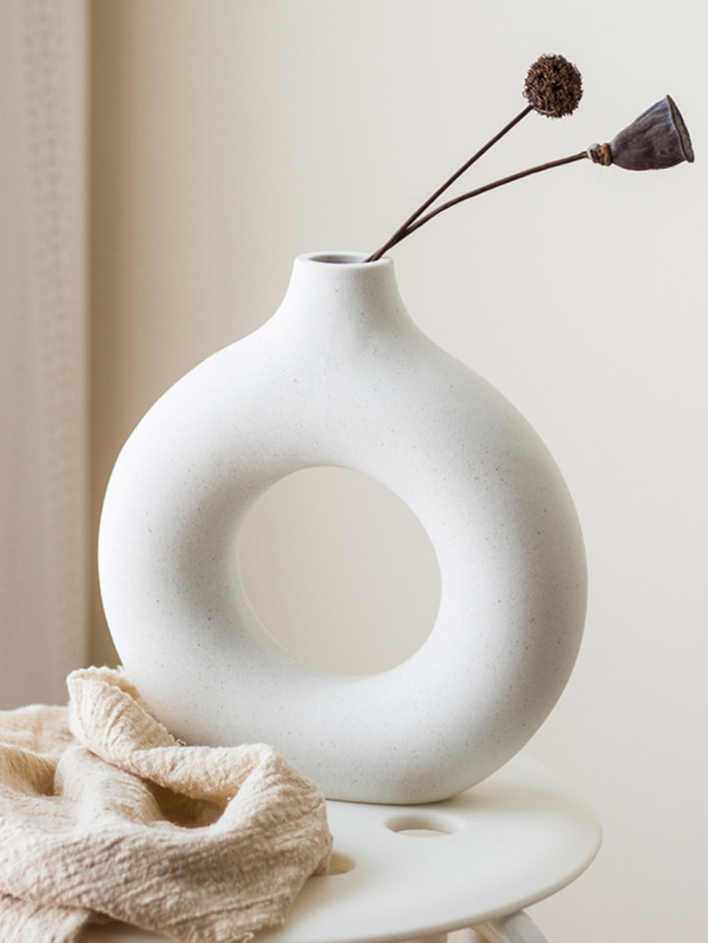 Nordic Modern White Ceramic Vase Home Decoration