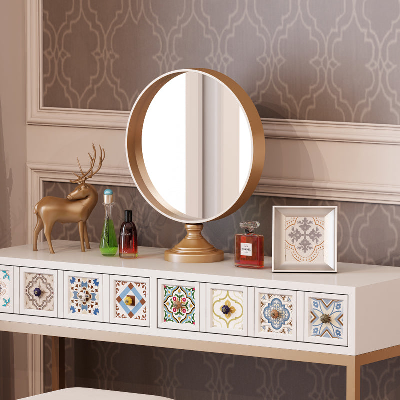 Nordic Modern Vanity Mirror Round Princess Mirror Makeup Mirror 