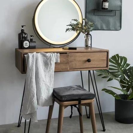 Vintage Scandi Solid Wood Vanity Table Set