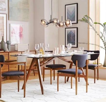 Mixed Element Solid Wood Dining Table