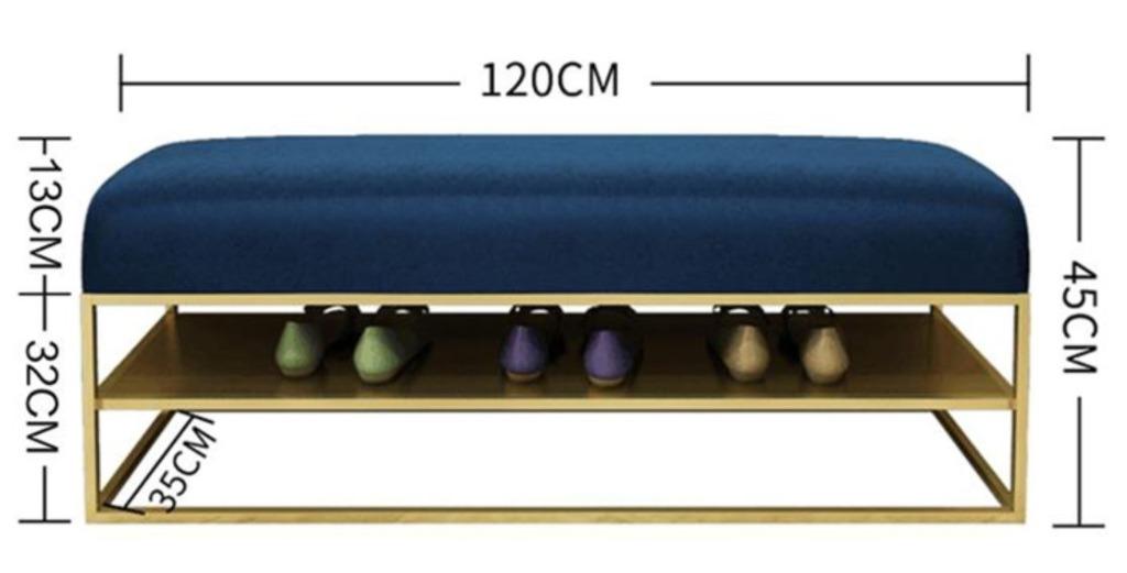 Entryway Sofa Cushion Bench _ Changing Shoe with Rack