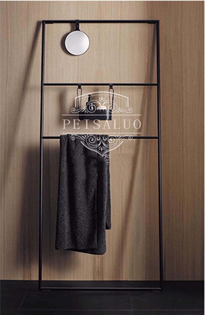 Freestanding Towel Bar With Mini Mirror
