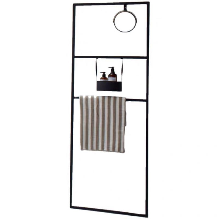 Freestanding Towel Bar With Mini Mirror