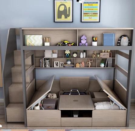 Modern Double Deck Multipurpose Children Bed