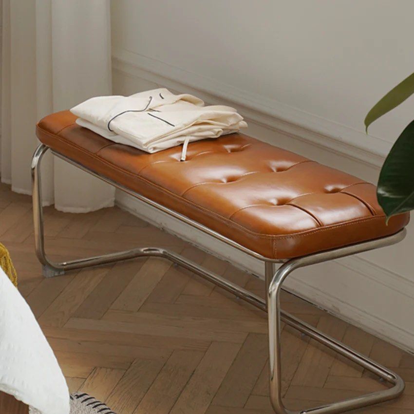 Leather Bench & Ottoman