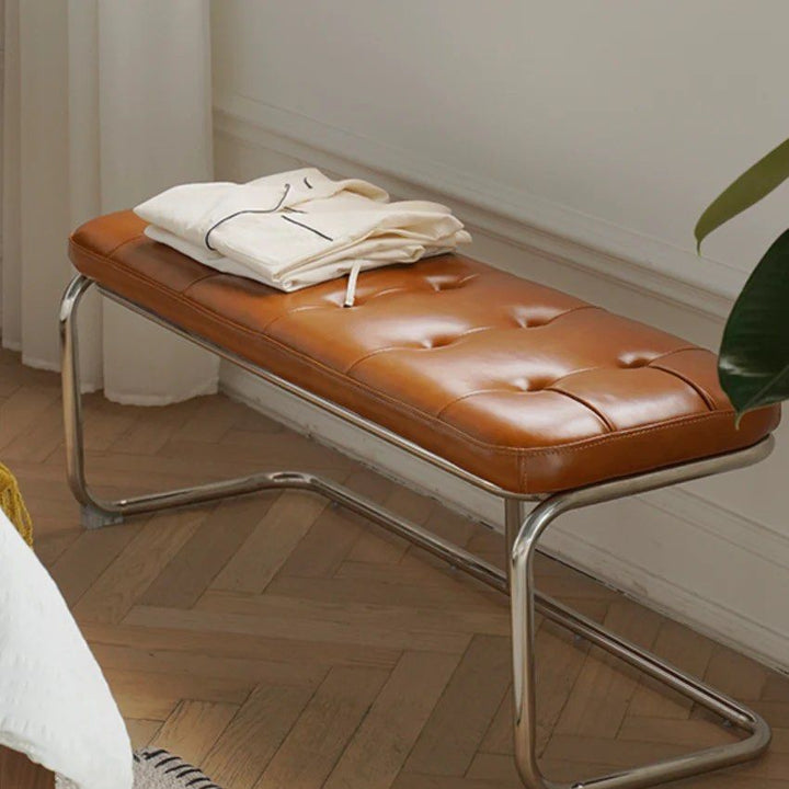 Leather Bench & Ottoman