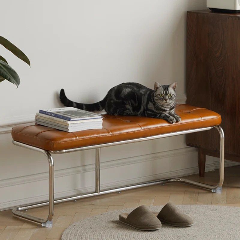 Leather Bench & Ottoman