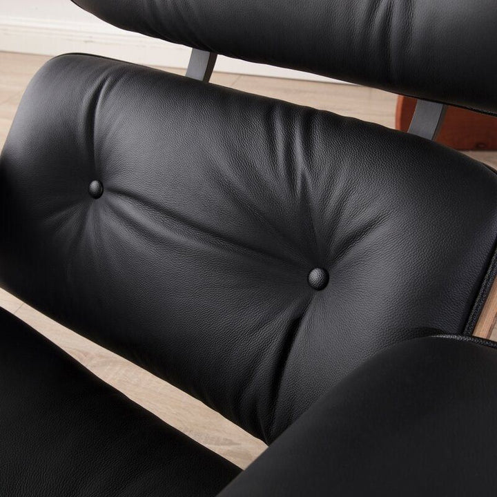 Leather Lounge Chair With Ottoman