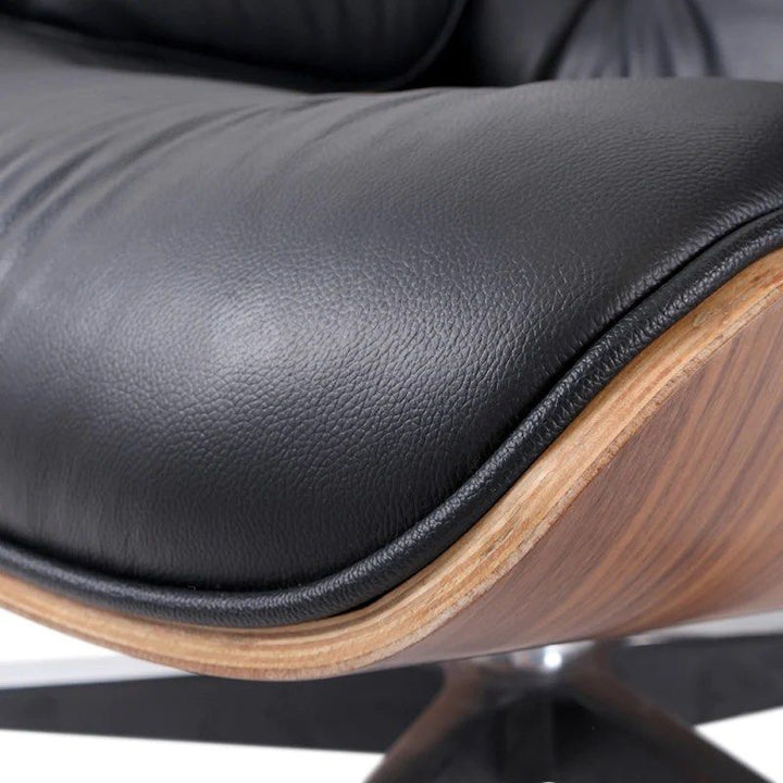 Leather Lounge Chair With Ottoman