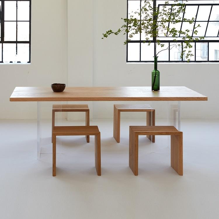 Dining Table with Transparent Legs