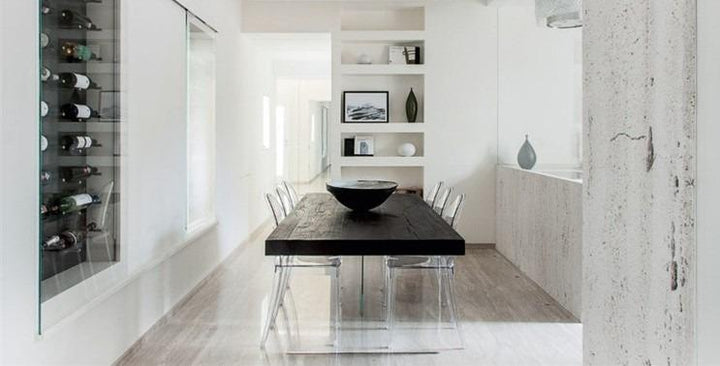 Dining Table with Transparent Legs