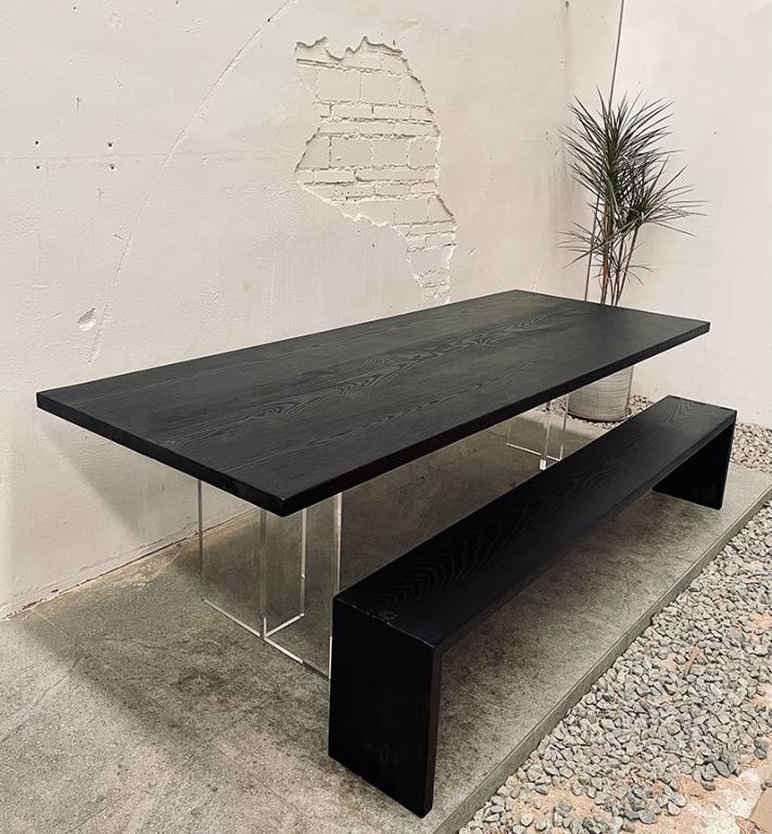 Dining Table with Transparent Legs