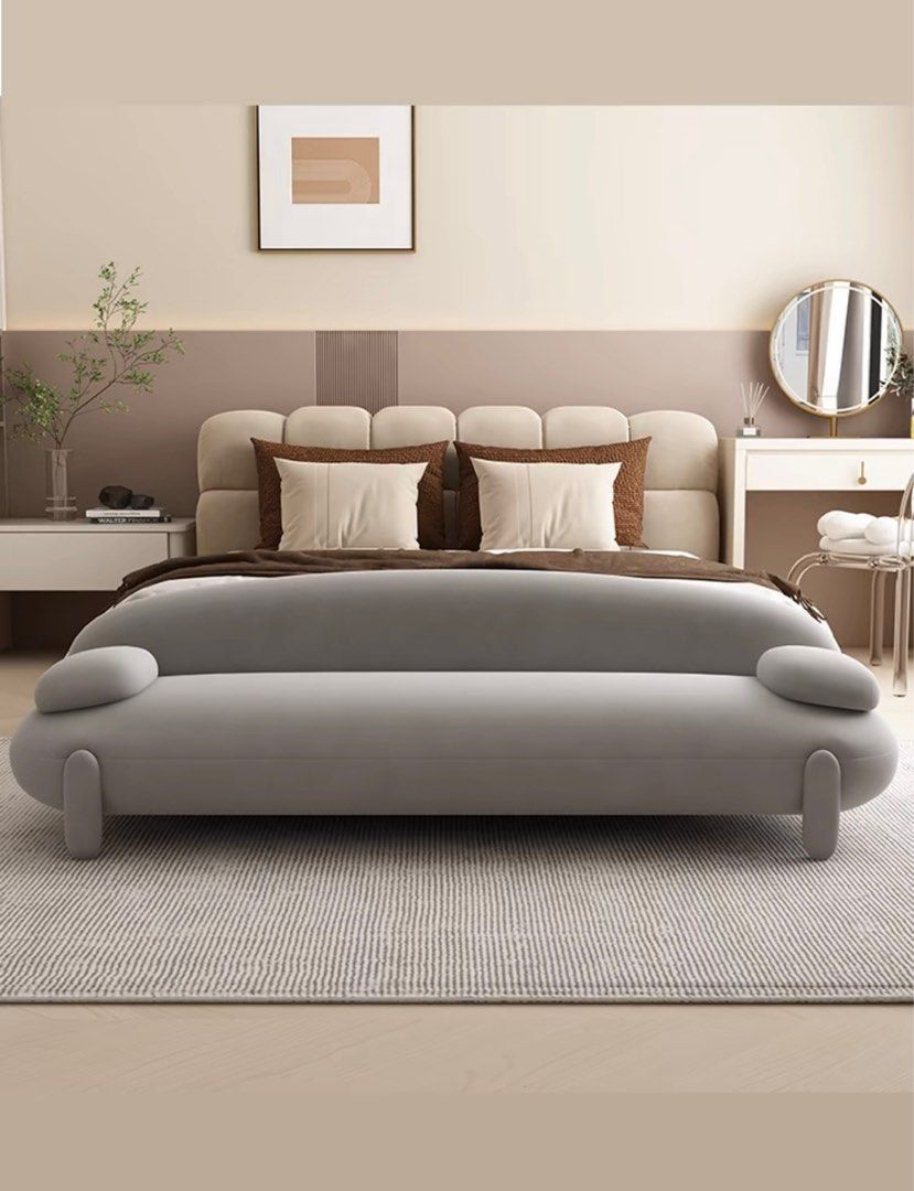 Modern Boucle Ottoman