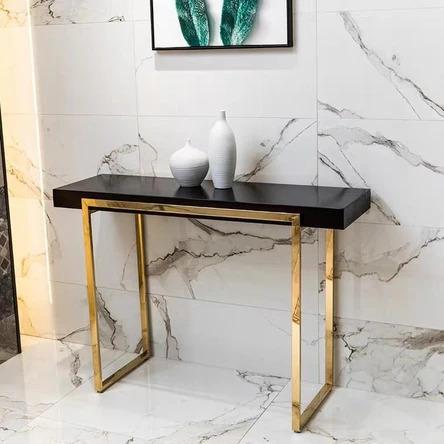 Modern Classic Chrome Gold Hallway Console Table
