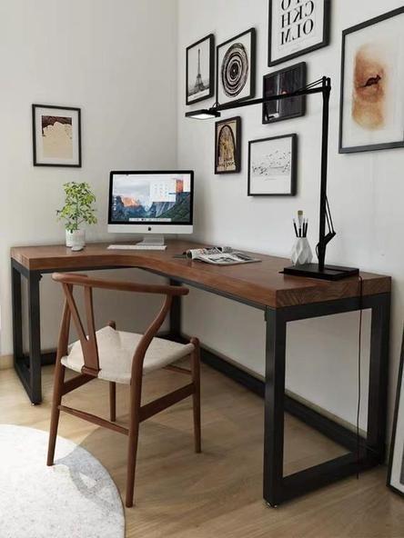 Solid Wood L Shape Writing Table